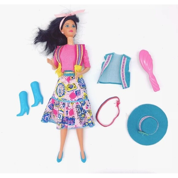 Vintage 1989 Western Fun Barbie Nia Incomplete Outfit + Western Fun Outfit #9951 - Picture 2 of 16